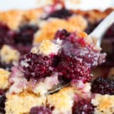 Spoonful for blackberry cobbler.