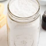 Vanilla cake mix in a jar.