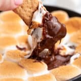 Graham cracker dipped in s'mores dip.
