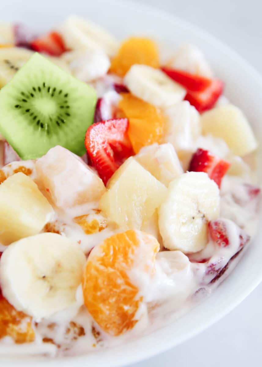 Close up of Hawaiian fruit salad.