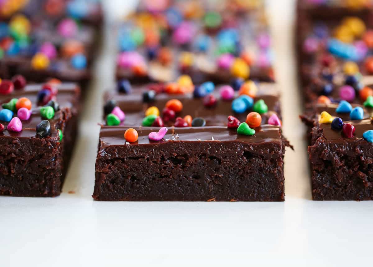 Cosmic brownies on counter.