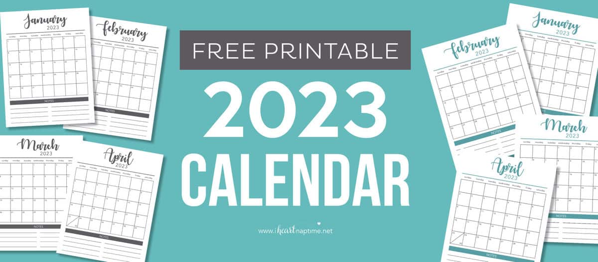 Printable calendar image. 