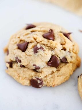 Peanut butter cookies with chocolate chips.