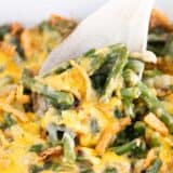 Spoonful of green bean casserole.