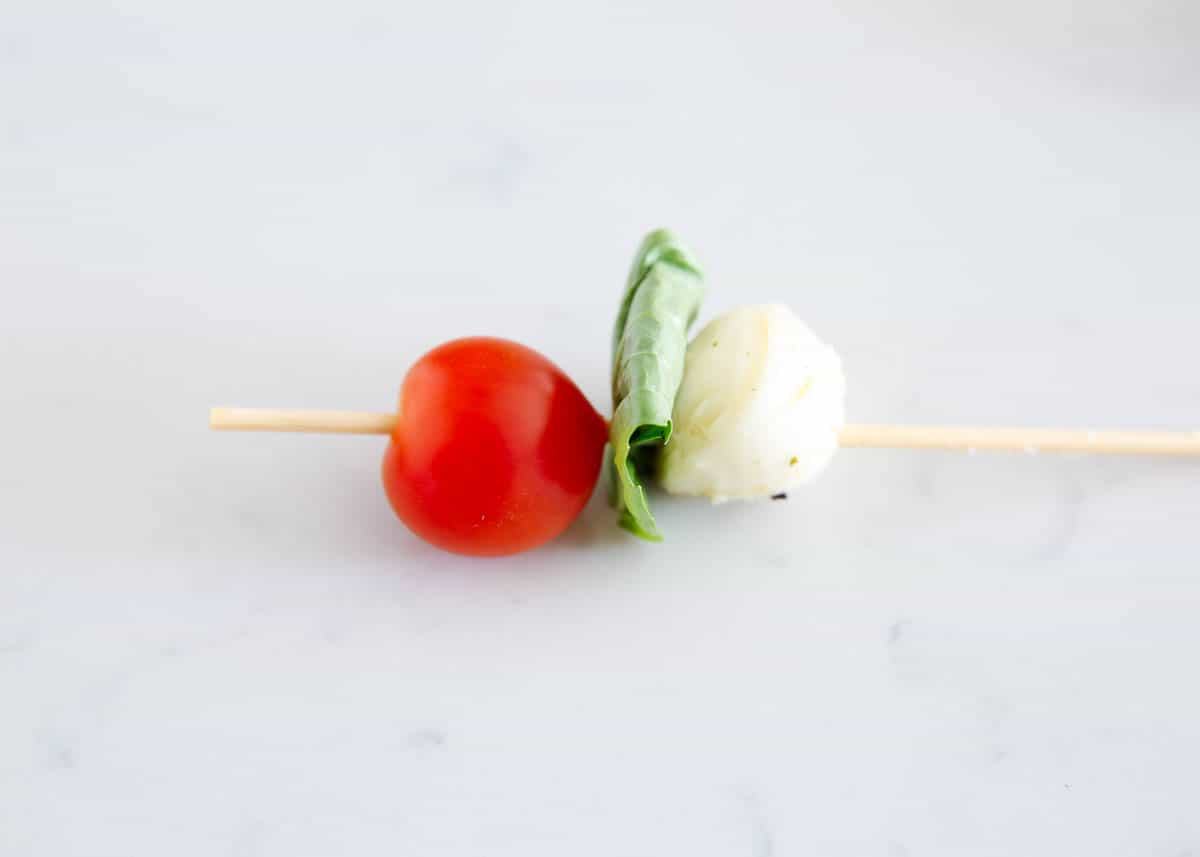 Tomato and mozzarella on a stick.