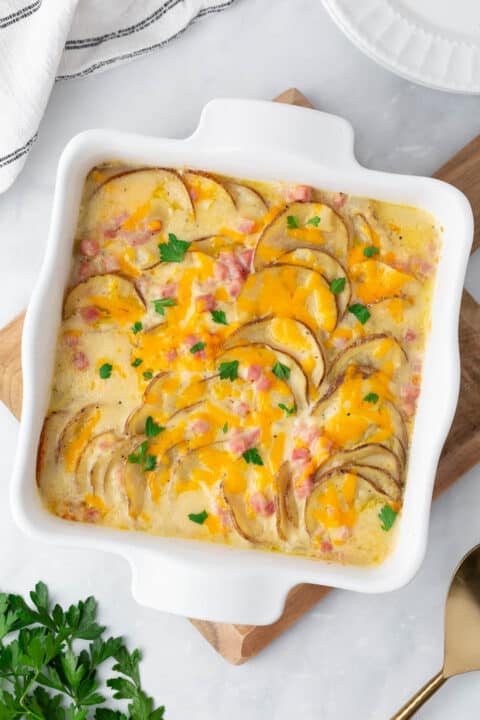 Cheesy Scalloped Potatoes and Ham Recipe - I Heart Naptime