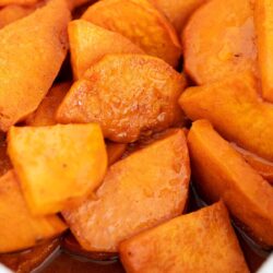 Candied yams in sauce.