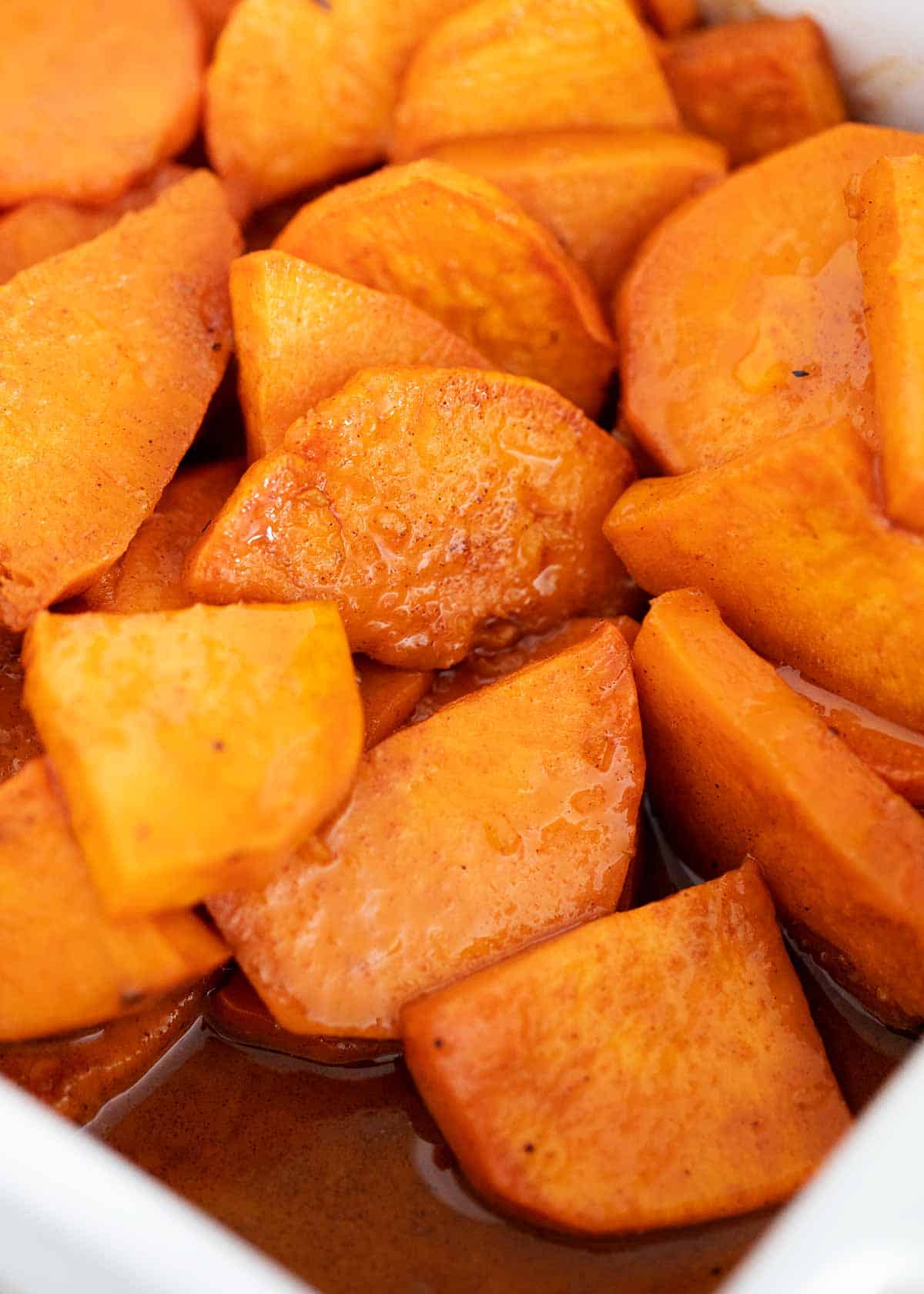 Candied yams in sauce.