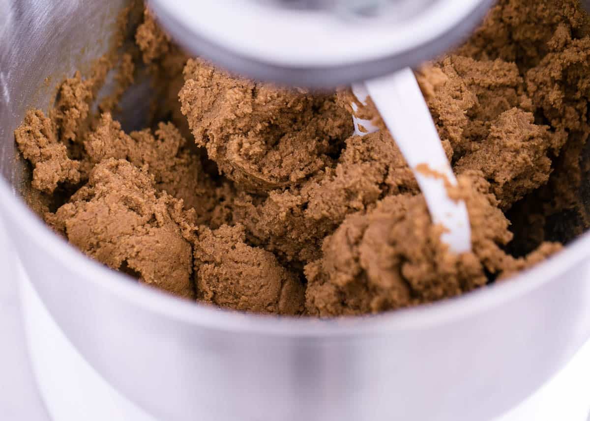 Gingerbread cookie dough before adding oats to make oatmeal gingerbread cookies.