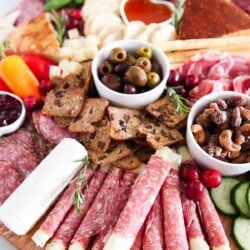 Charcuterie board on the counter.