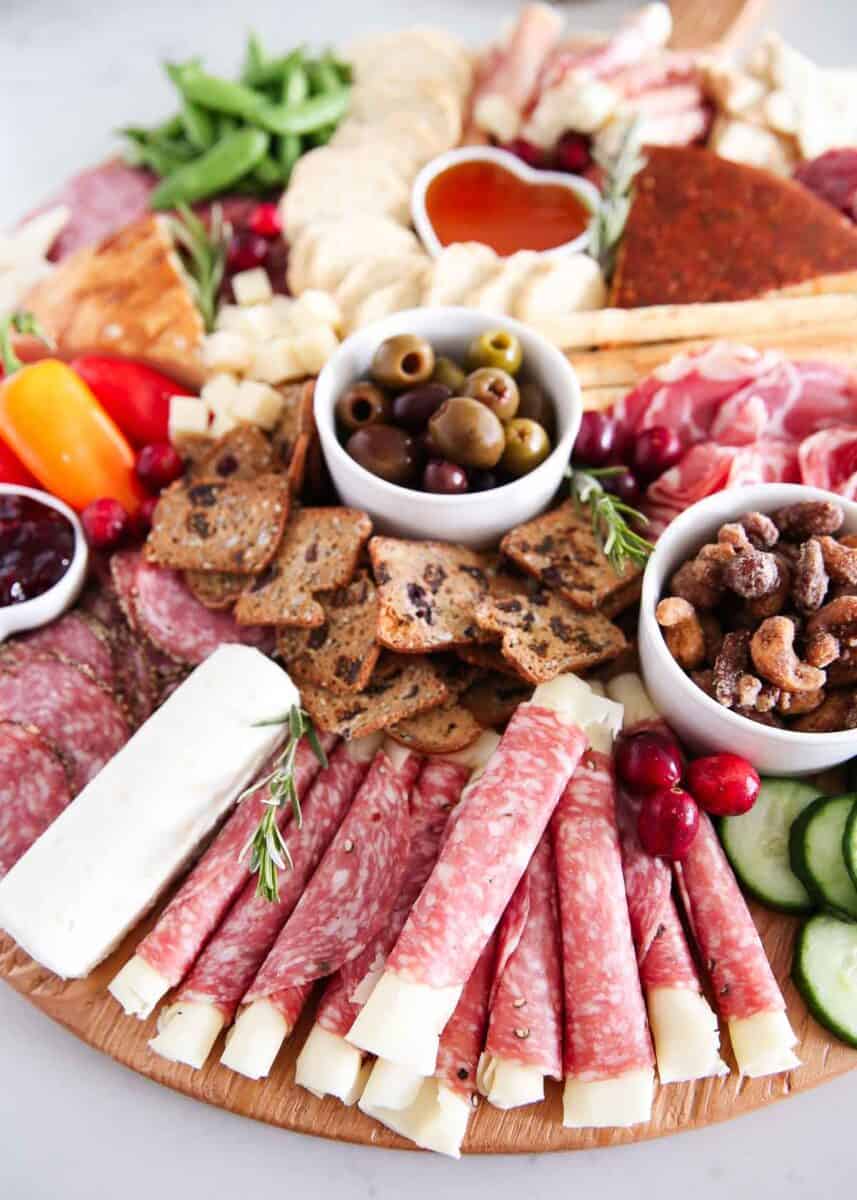 Charcuterie board on the counter.