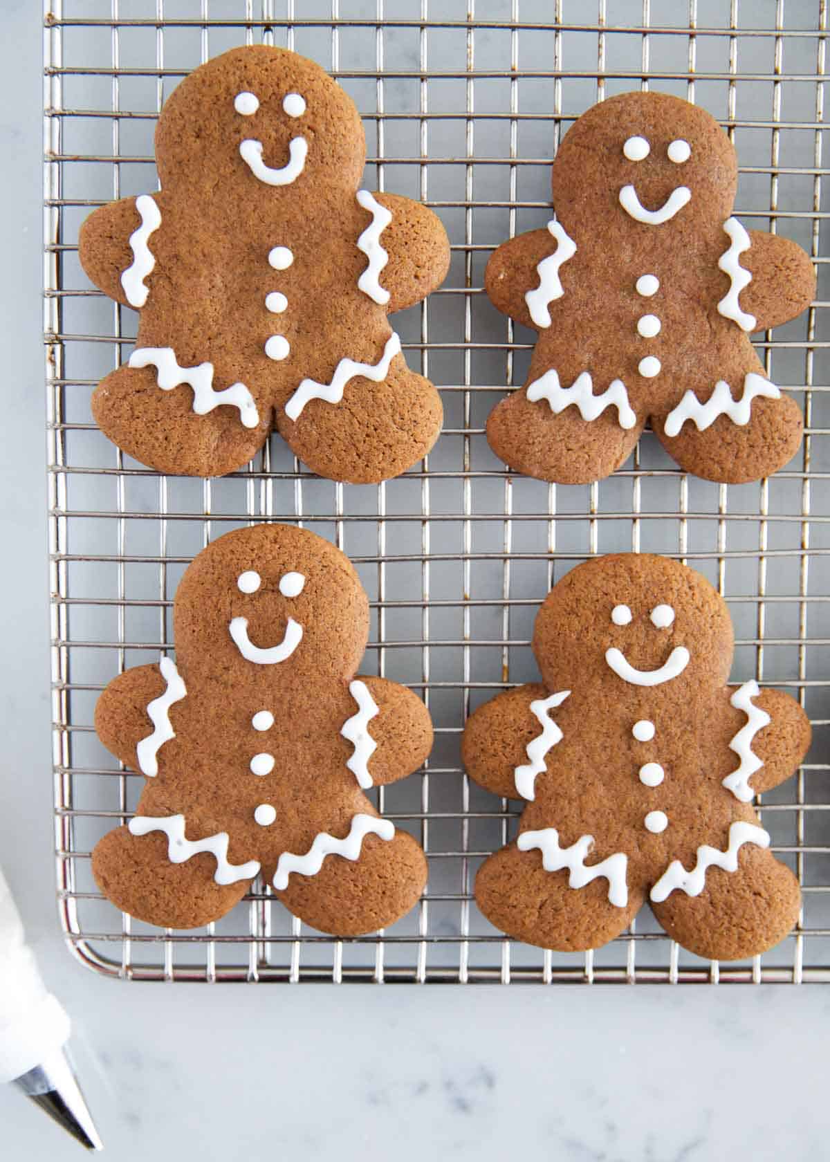 Gingerbread Cookies on wire rack.