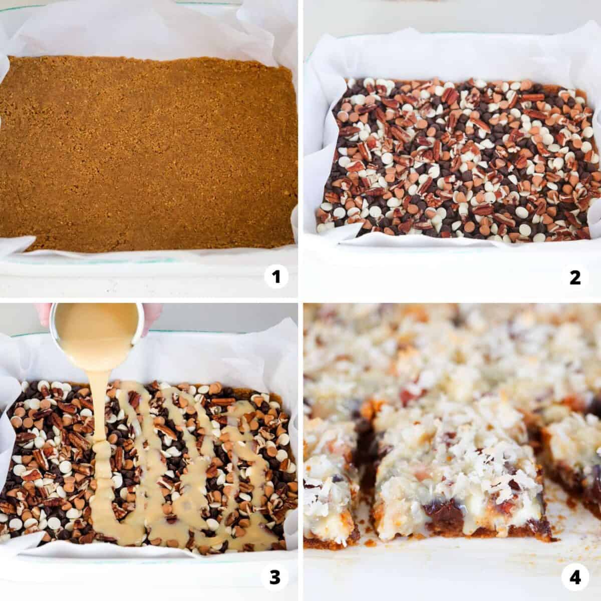 Showing how to make 7 layer bars.