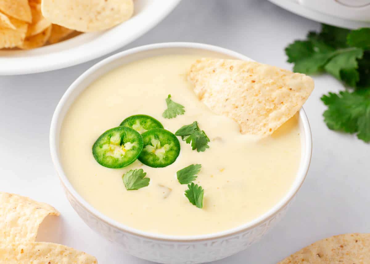 Crock pot white queso dip (& VIDEO!)- White Queso Dip recipe