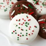 White chocolate covered oreos.