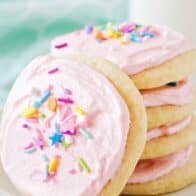 Stack of soft sugar cookies.