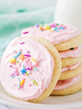 Stack of soft sugar cookies.