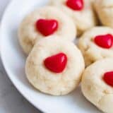 Easy valentine cookies on a plate.
