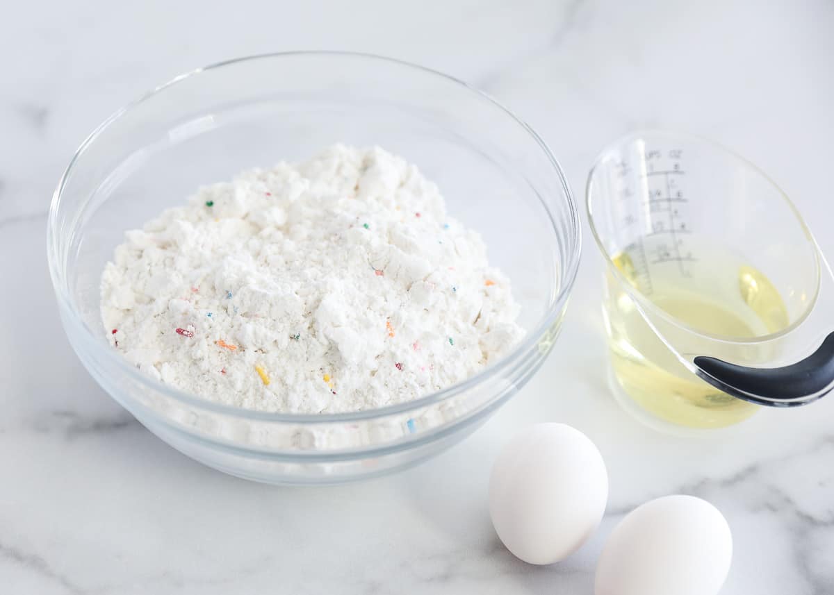 Funfetti cookie ingredients.