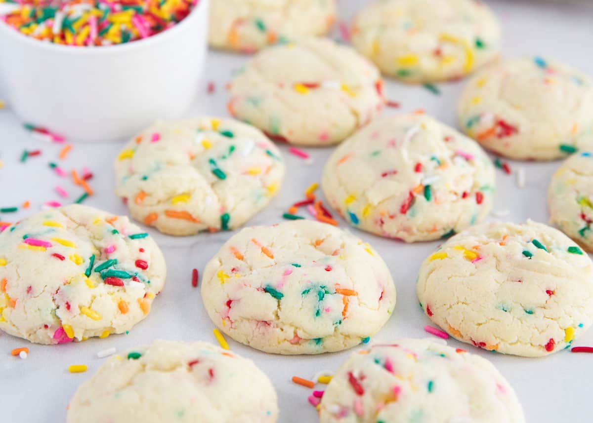 Funfetti cookies in a photo. 