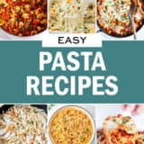 Easy pasta recipes collage.