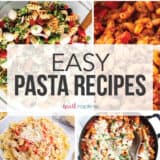 A collage of easy pasta recipes.