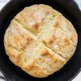 Irish soda bread in a pan.