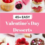 Valentine's Day desserts collage.