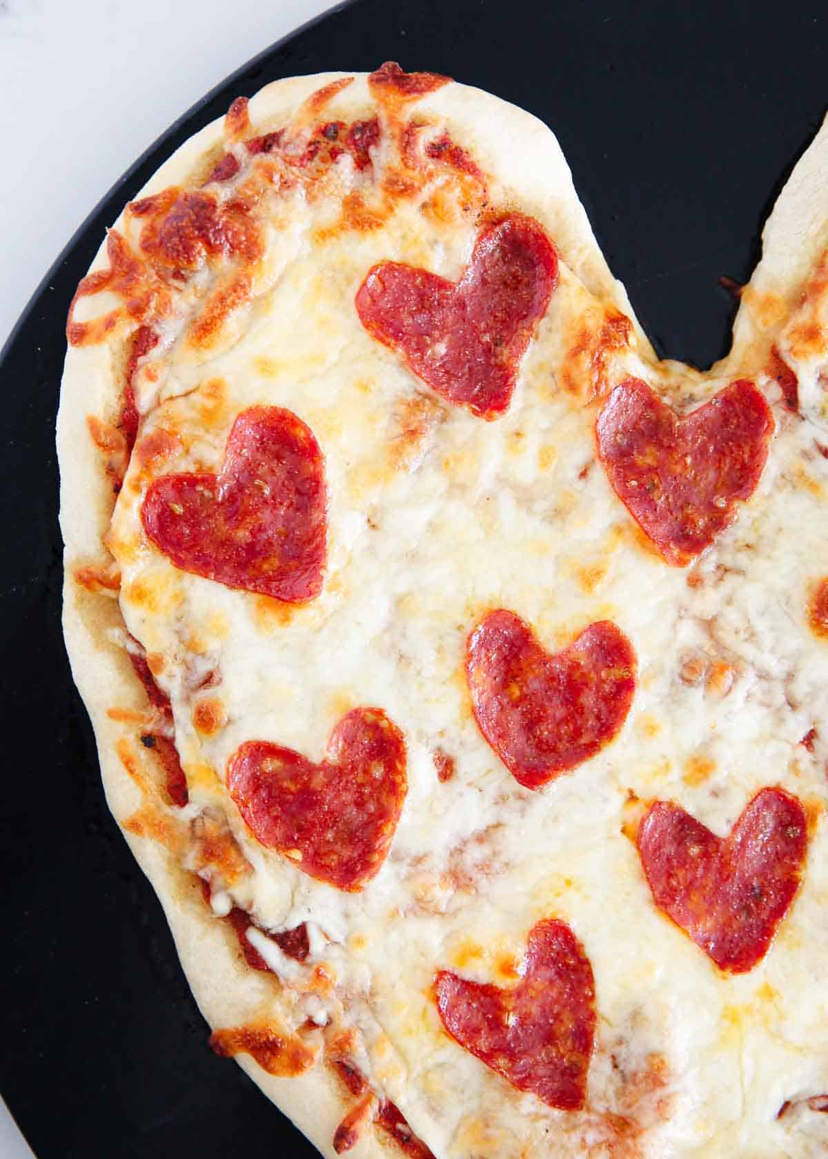 Valentine's heart shaped pizza.