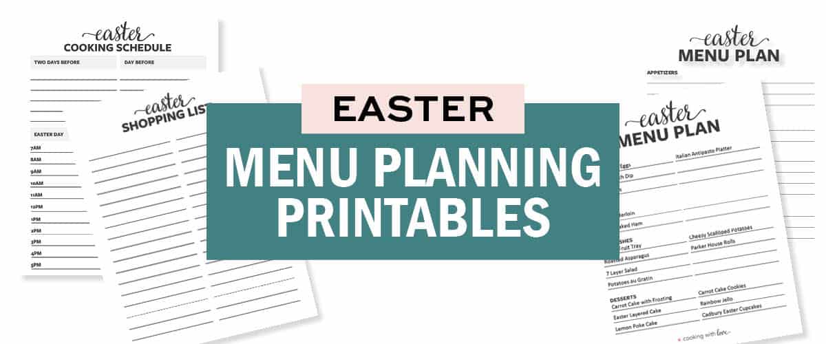 Easter menu planning printables.