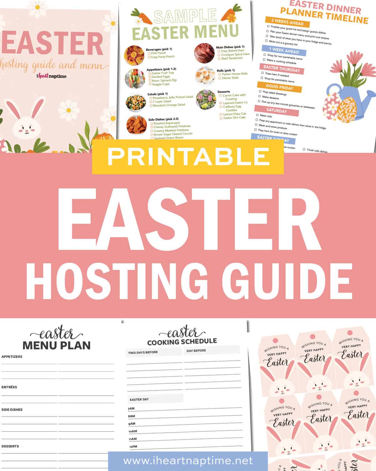 Easter hosting guide photo collage.