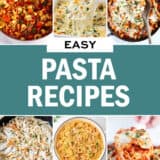 Easy pasta recipes collage.