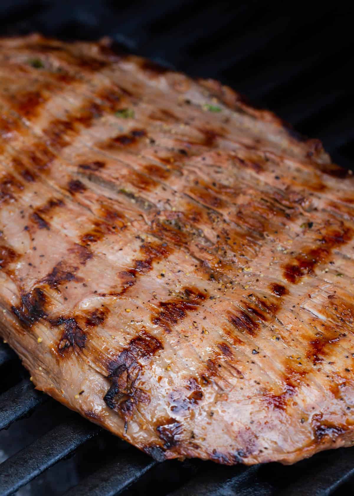 Grilling carne asada.