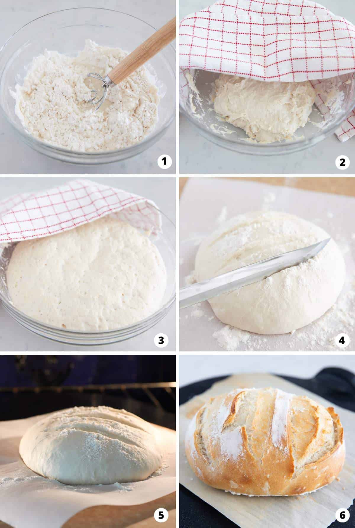 Step-by-step basic bread dough recipe