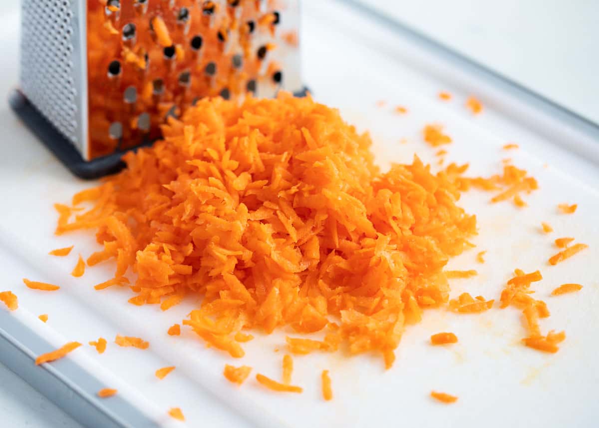 Shredded carrots on a plate. 
