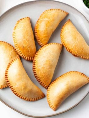 Empanadas on a plate.