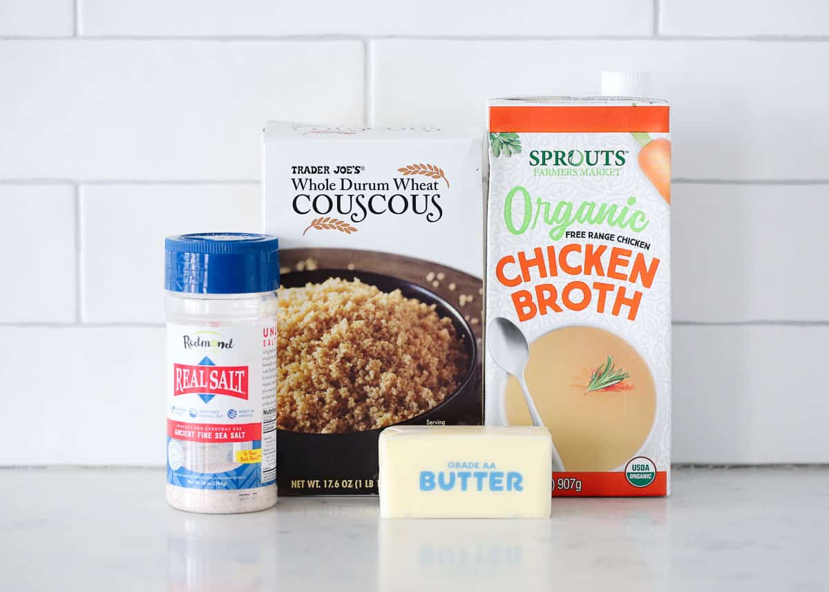 Couscous ingredients on the counter.