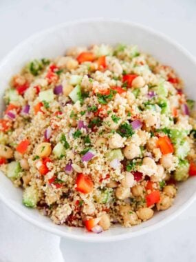 Couscous salad in a bowl.