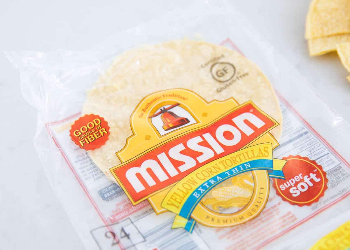 Mission brand tortillas in a bag. 