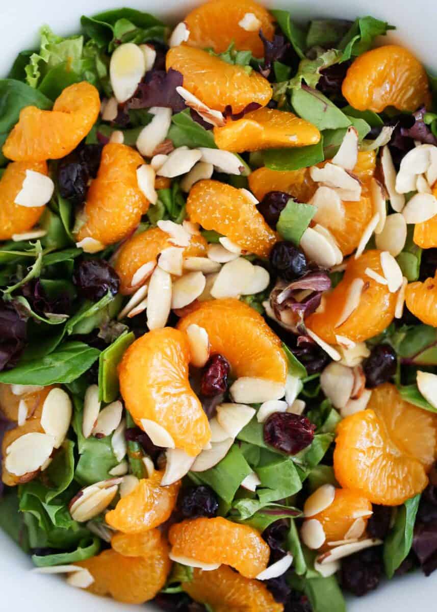 Mandarin orange salad in a bowl.