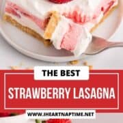 Strawberry lasagna on a plate.