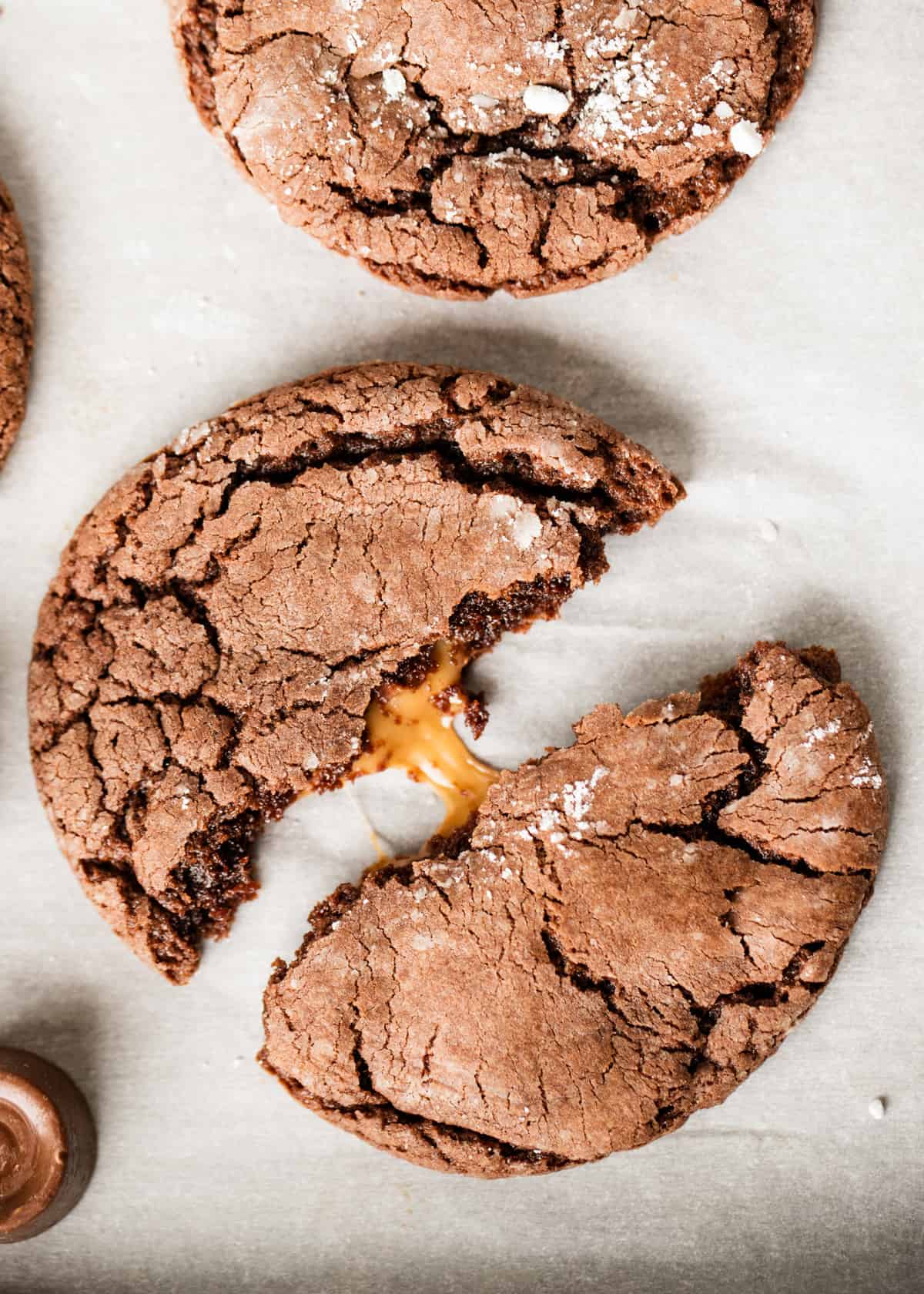 Rolo cookies with caramel in the center. 