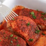 Pork chops baked in the oven.