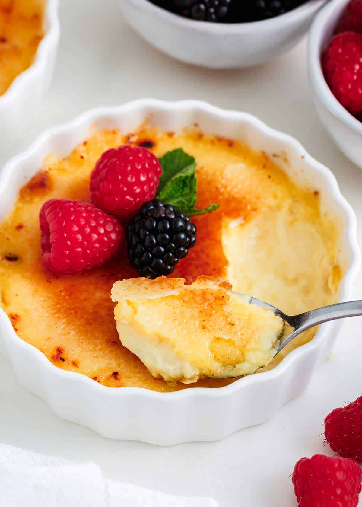 Spoonful of creme brulee.