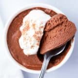 Spoonful of chocolate mousse.