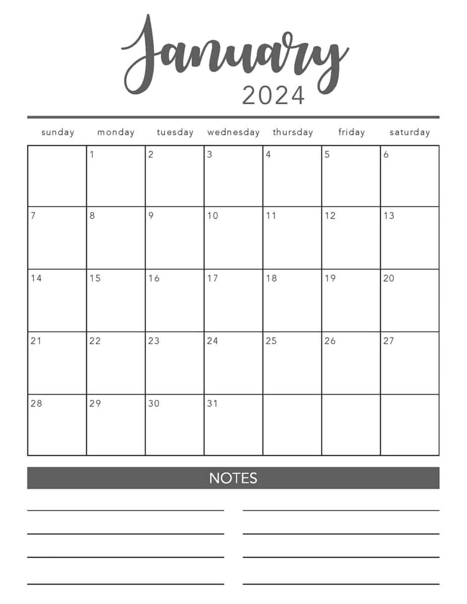 2024 Calendar Template Free Printable Tessi Gerianne