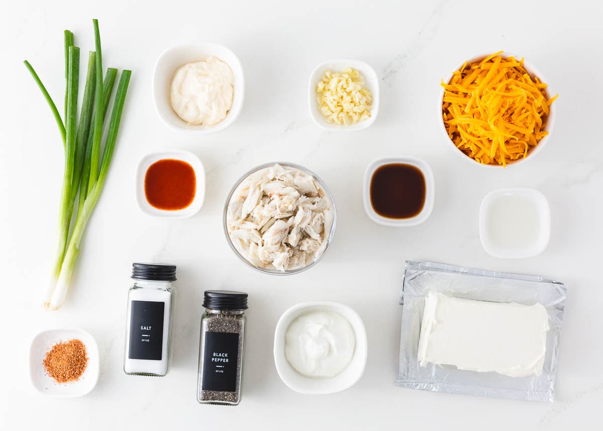 Crab ingredients on the counter.