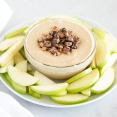 Apple dip on counter.