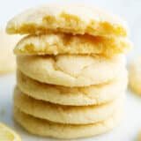 Stacked lemon sugar cookies.