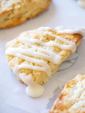Scones with a glaze on top.